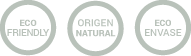 Eco friendly · Origen natural · Eco-envase