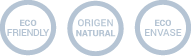 Eco friendly · Origen natural · Eco-envase